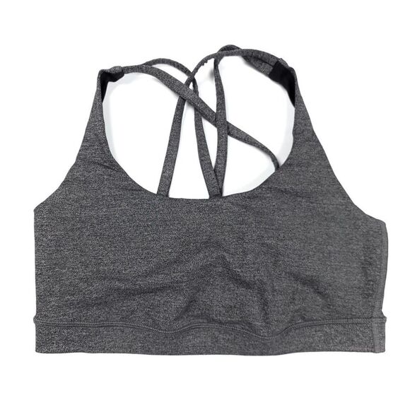 LULULEMON Energy Strappy Racerback Sports Bra Top in Heathered Black Gray Small - Picture 2 of 6